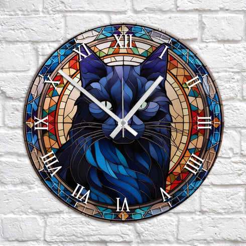 Cat Black Suncatcher Effect Clock